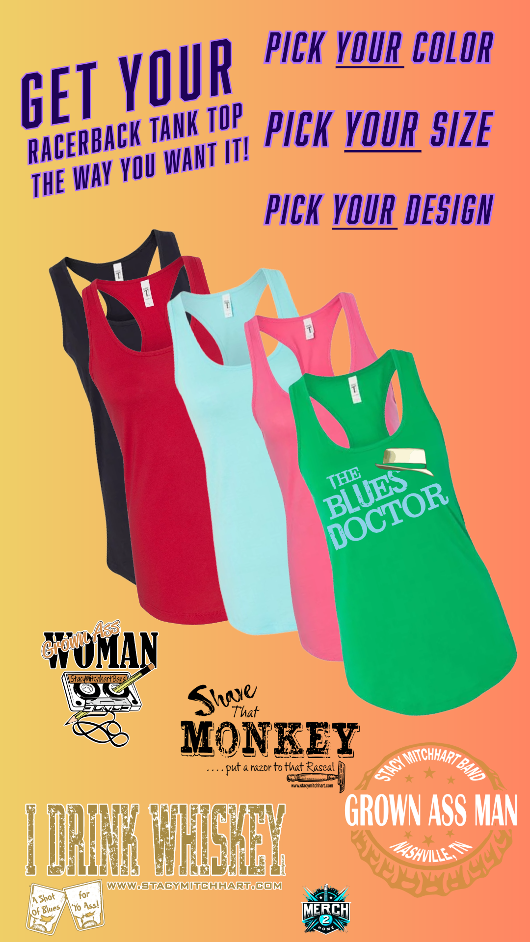 Custom Stacy Mitchhart Womens Racerback Tank Top--FREE SHIPPING--