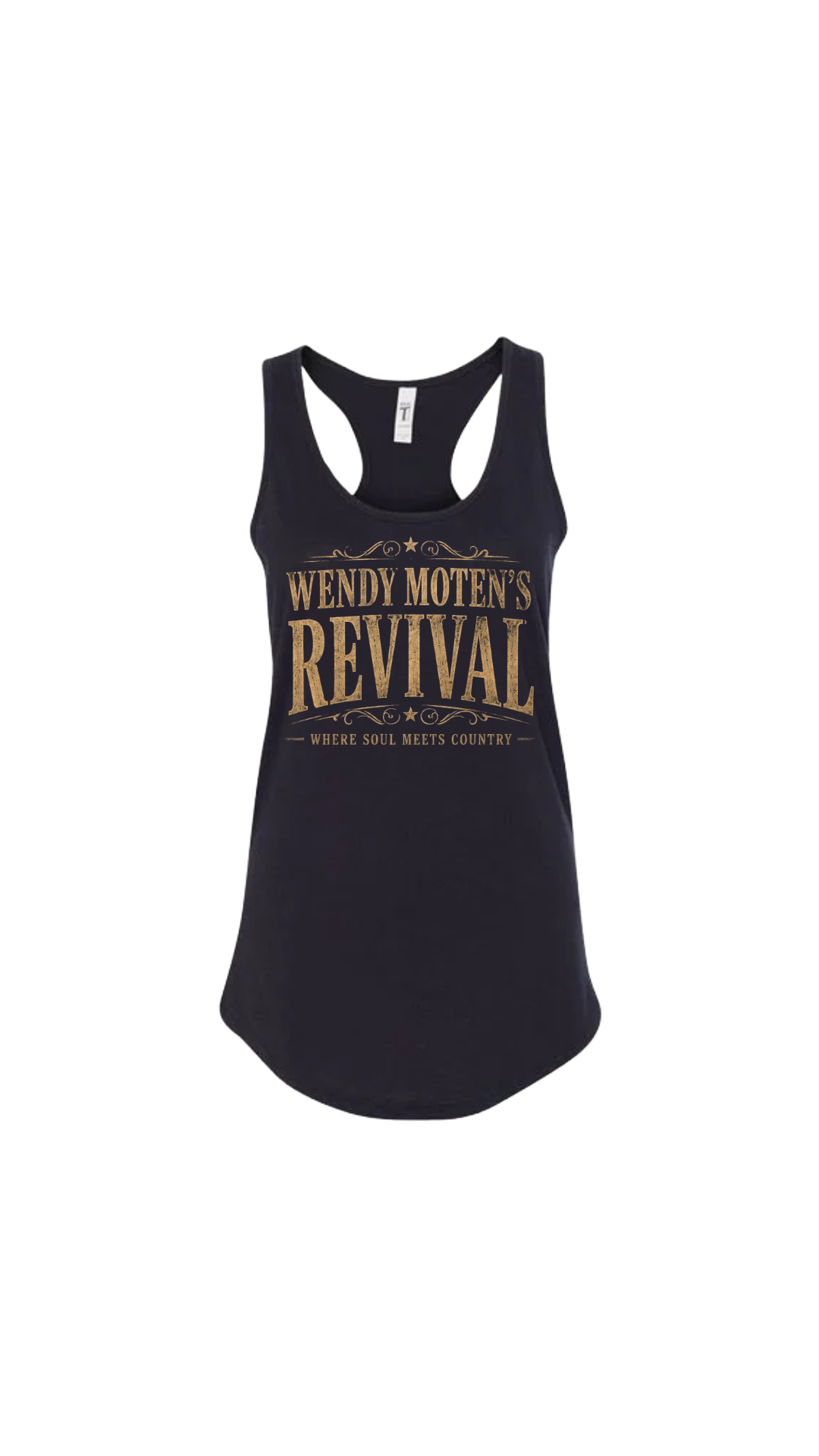 Wendy Moten Revival Gold Logo Womens Next Level Racerback Tank Top--FREE SHIPPING--