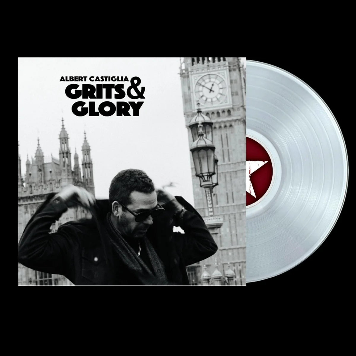 Albert Castiglia GRITS & GLORY Translucent Clear Vinyl Album--FREE SHIPPING--
