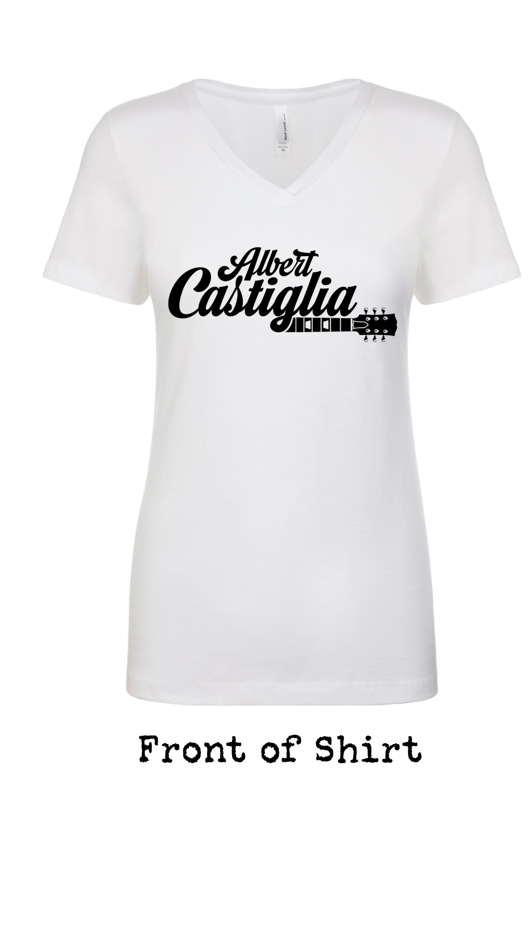 Albert Castiglia Band Womens Logo V Neck T Shirt--FREE SHIPPING--