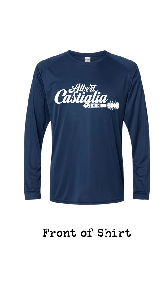 Albert Castiglia Band Logo Long Sleeve Performance Fishing Shirt--FREE SHIPPING--