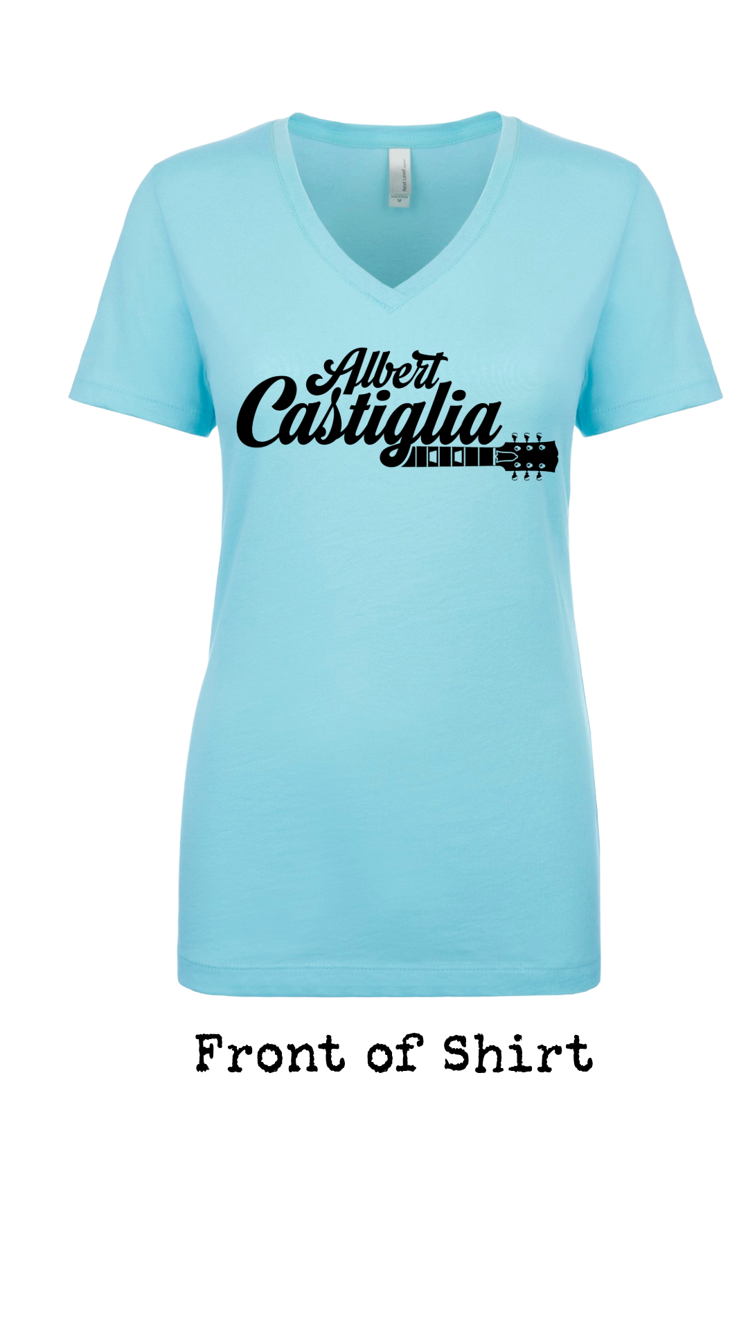 Albert Castiglia Band Womens Logo V Neck T Shirt--FREE SHIPPING--