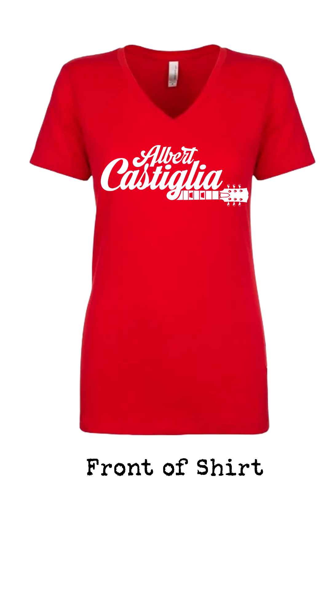Albert Castiglia Band Womens Logo V Neck T Shirt--FREE SHIPPING--