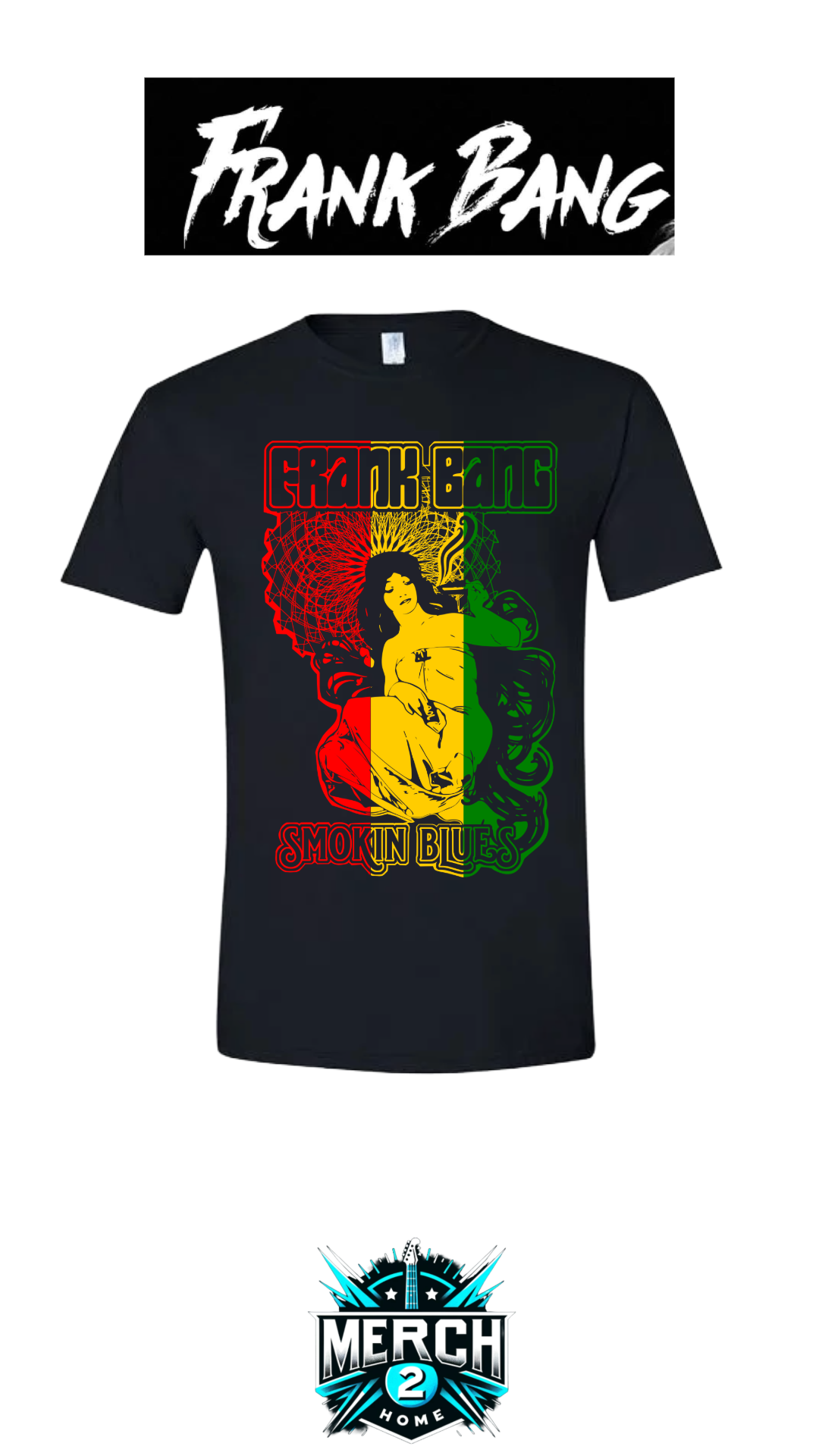 Frank Bang "Mary Jane Smokin' Blues" RASTA Men's Gilden SoftStyle Crew T-Shirt--FREE SHIPPING--