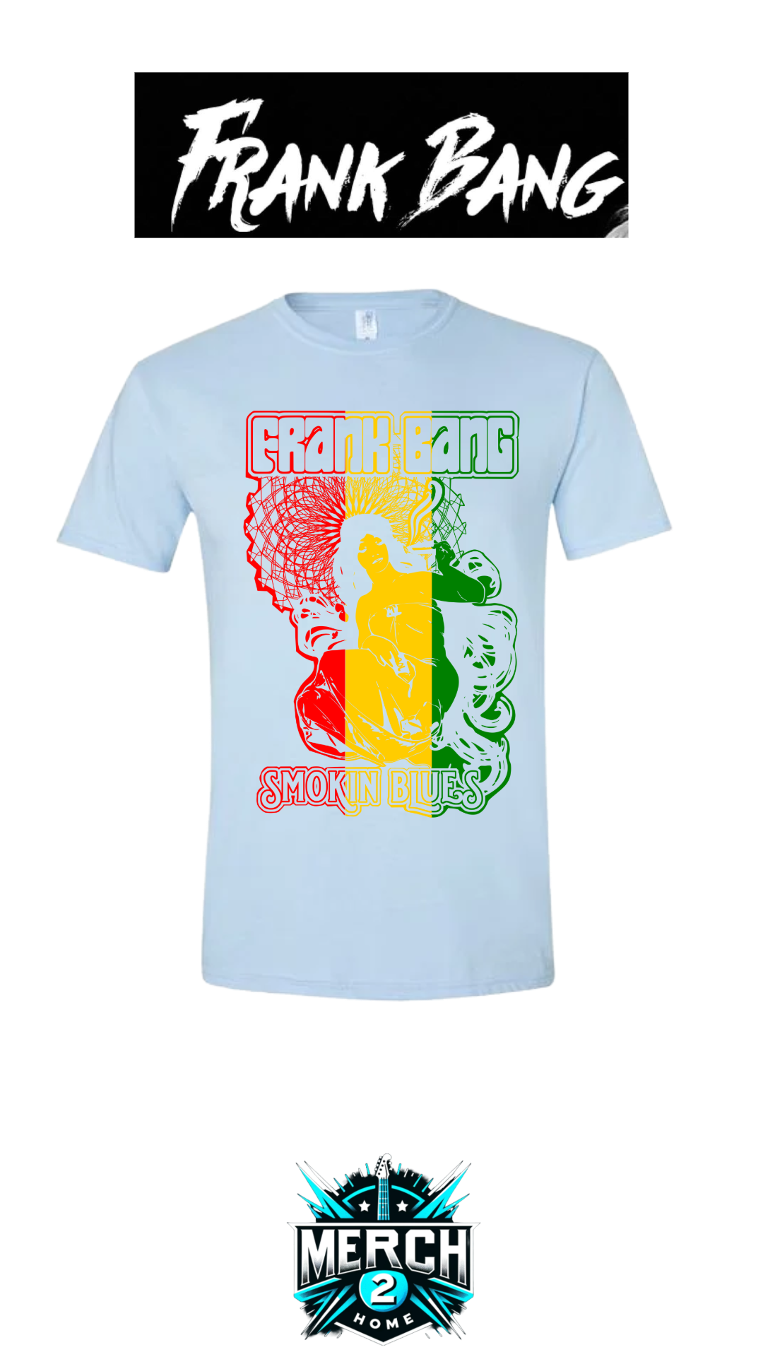 Frank Bang "Mary Jane Smokin' Blues" RASTA Men's Gilden SoftStyle Crew T-Shirt--FREE SHIPPING--