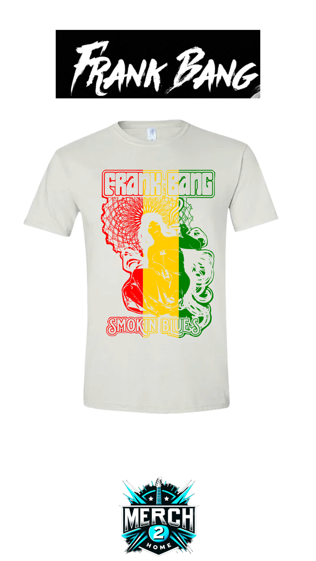 Frank Bang "Mary Jane Smokin' Blues" RASTA Men's Gilden SoftStyle Crew T-Shirt--FREE SHIPPING--