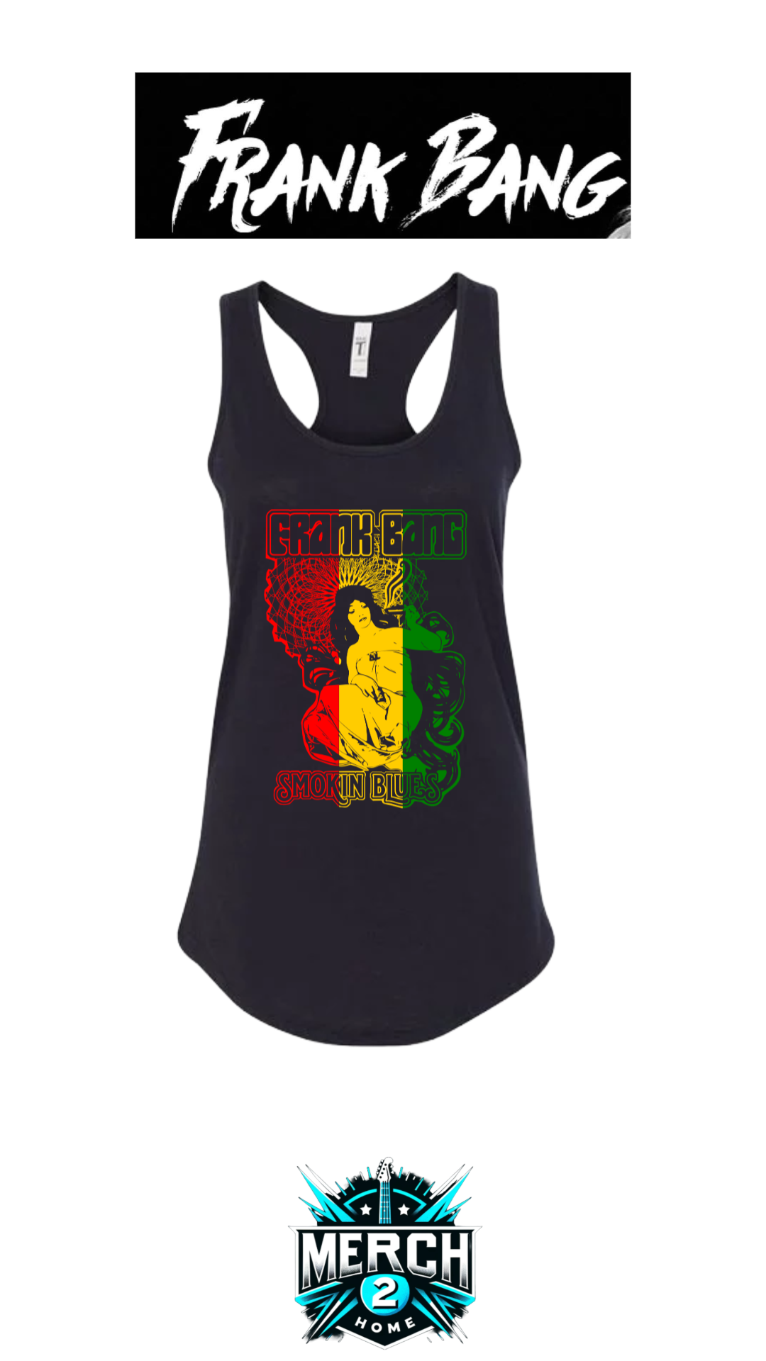 Frank Bang "Mary Jane Smokin' Blues" Women's Racerback Tank Top--FREE SHIPPING--
