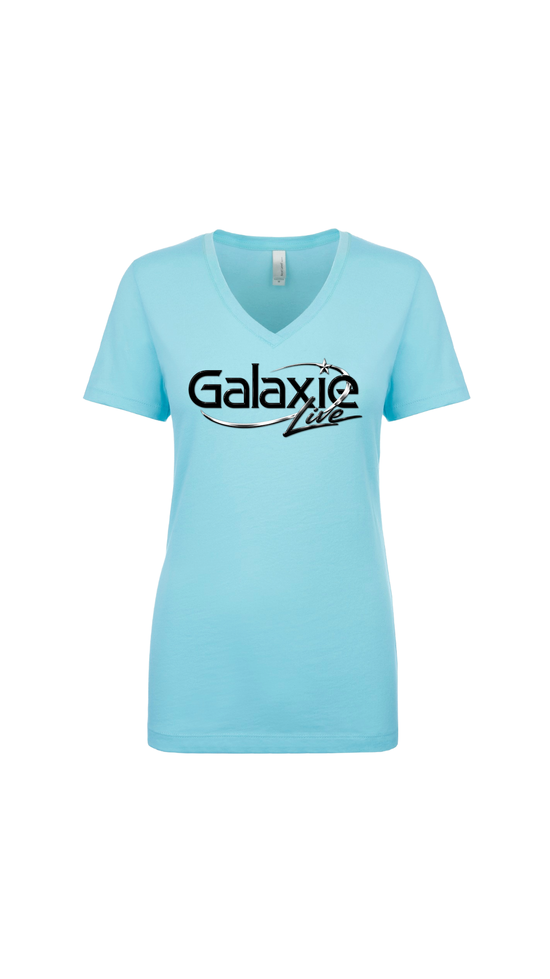 Galaxie LIVE! Horizontal Logo Womens Next Level V-Neck Short Sleeve T-Shirt--FREE SHIPPING--