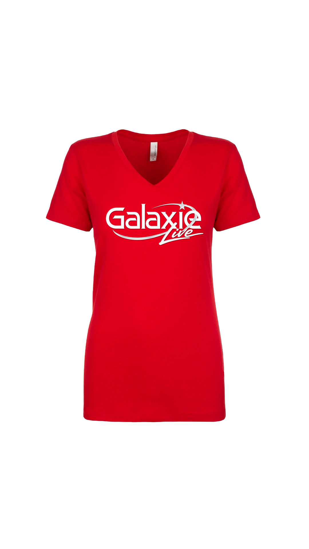 Galaxie LIVE! Horizontal Logo Womens Next Level V-Neck Short Sleeve T-Shirt--FREE SHIPPING--