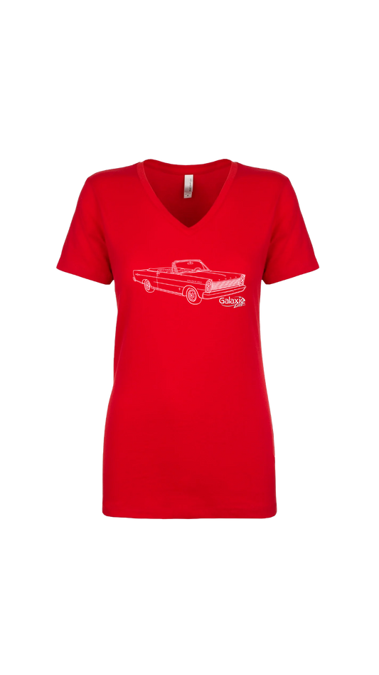 Galaxie LIVE! Car Logo Womens Next Level V-Neck Short Sleeve T-Shirt--FREE SHIPPING--