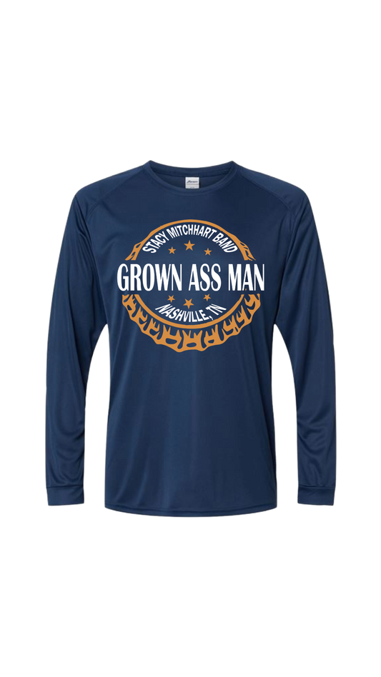 Stacy Mitchhart "GrownAss Man" Long Sleeve Performance Fishing Shirt--FREE SHIPPING--