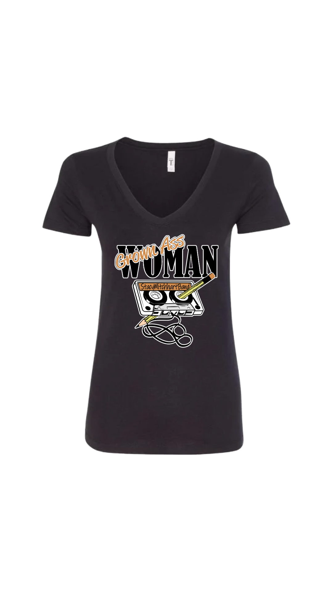 Stacy Mitchhart "GrownAss Woman" Next Level V-Neck T-Shirt--FREE SHIPPING--
