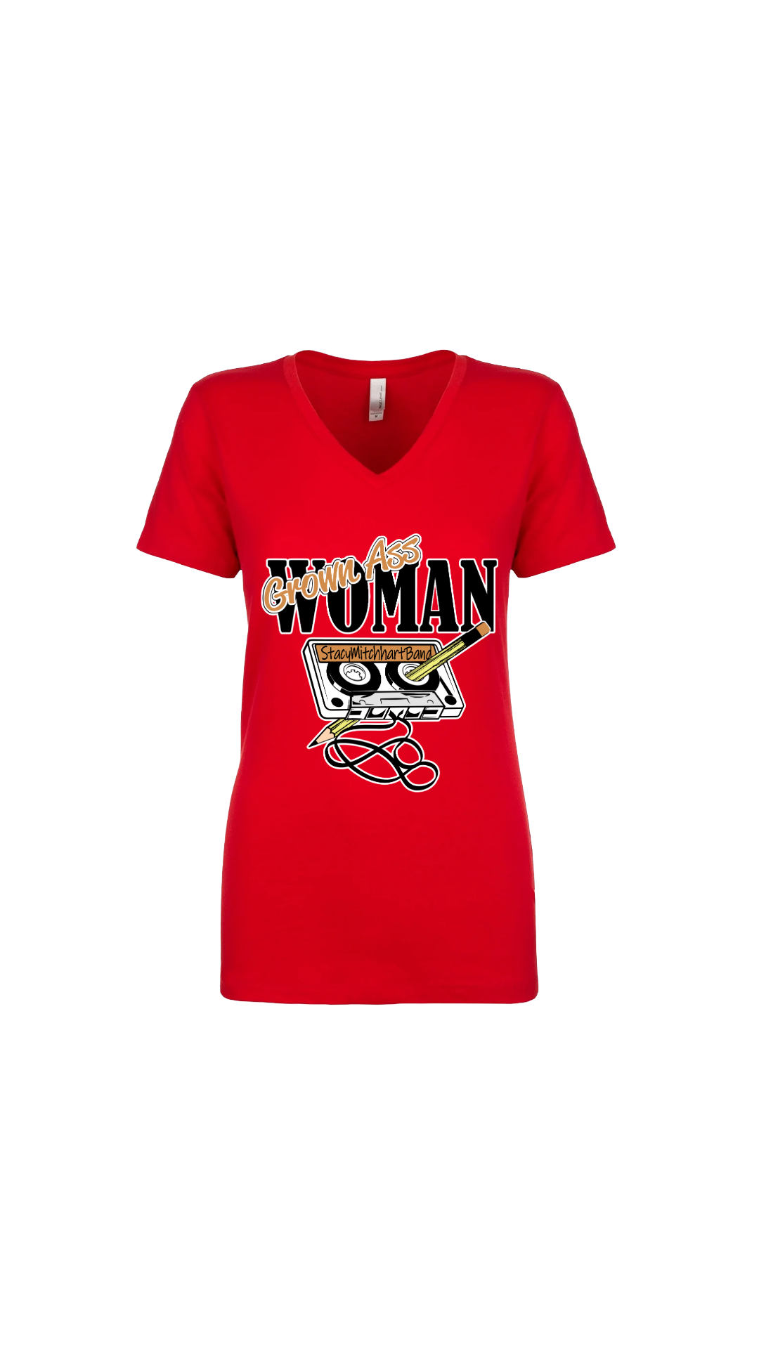 Stacy Mitchhart "GrownAss Woman" Next Level V-Neck T-Shirt--FREE SHIPPING--