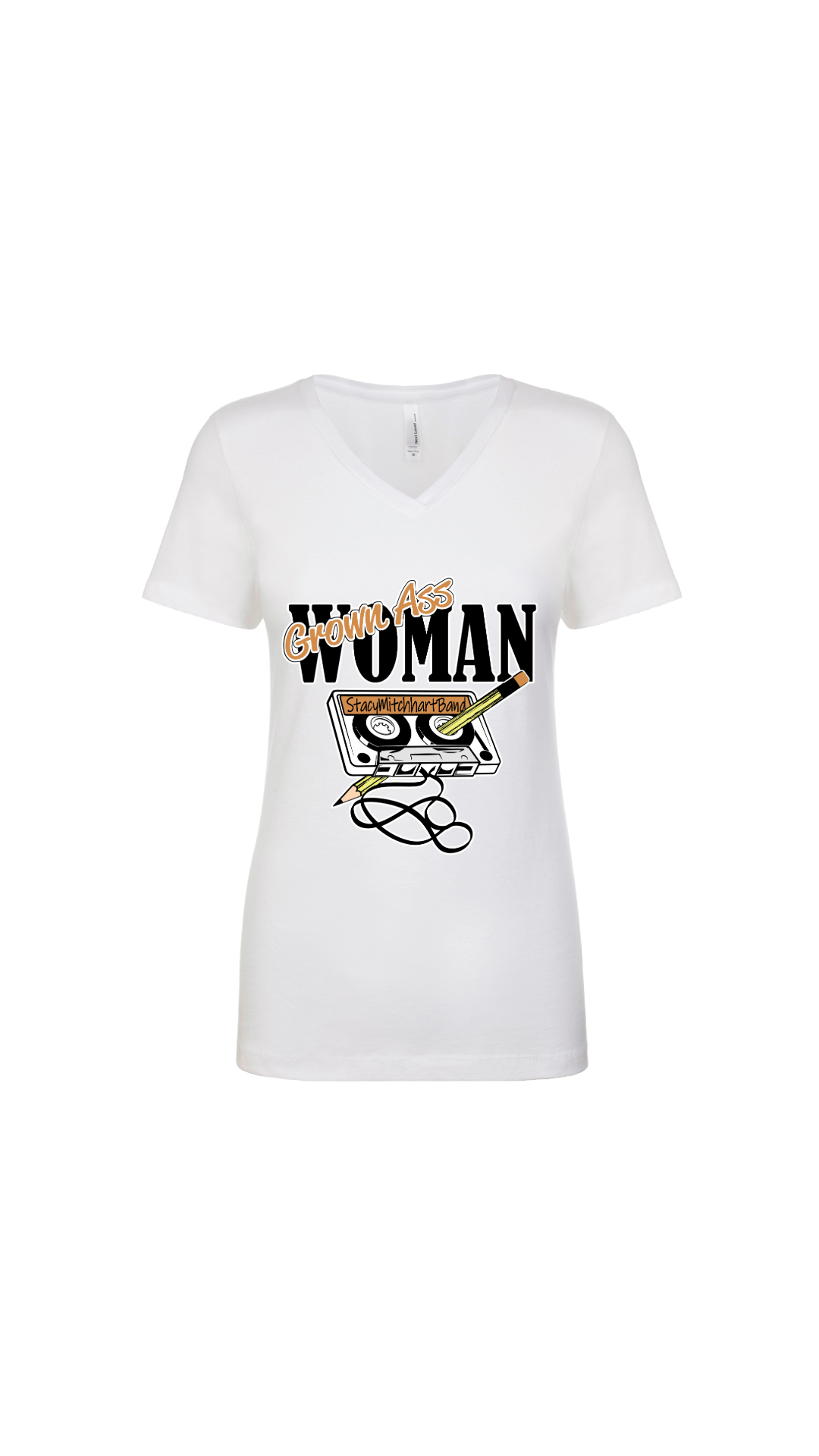 Stacy Mitchhart "GrownAss Woman" Next Level V-Neck T-Shirt--FREE SHIPPING--