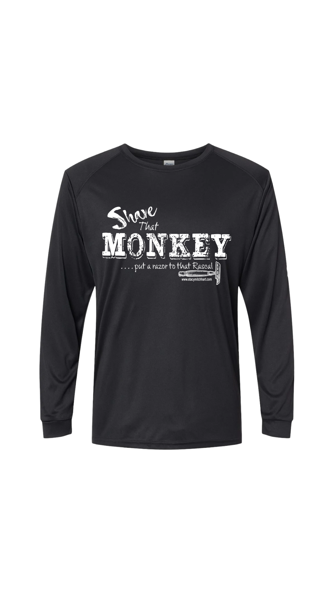 Stacy Mitchhart  "Shave That Monkey" Long Sleeve Performance Fishing Shirt--FREE SHIPPING--