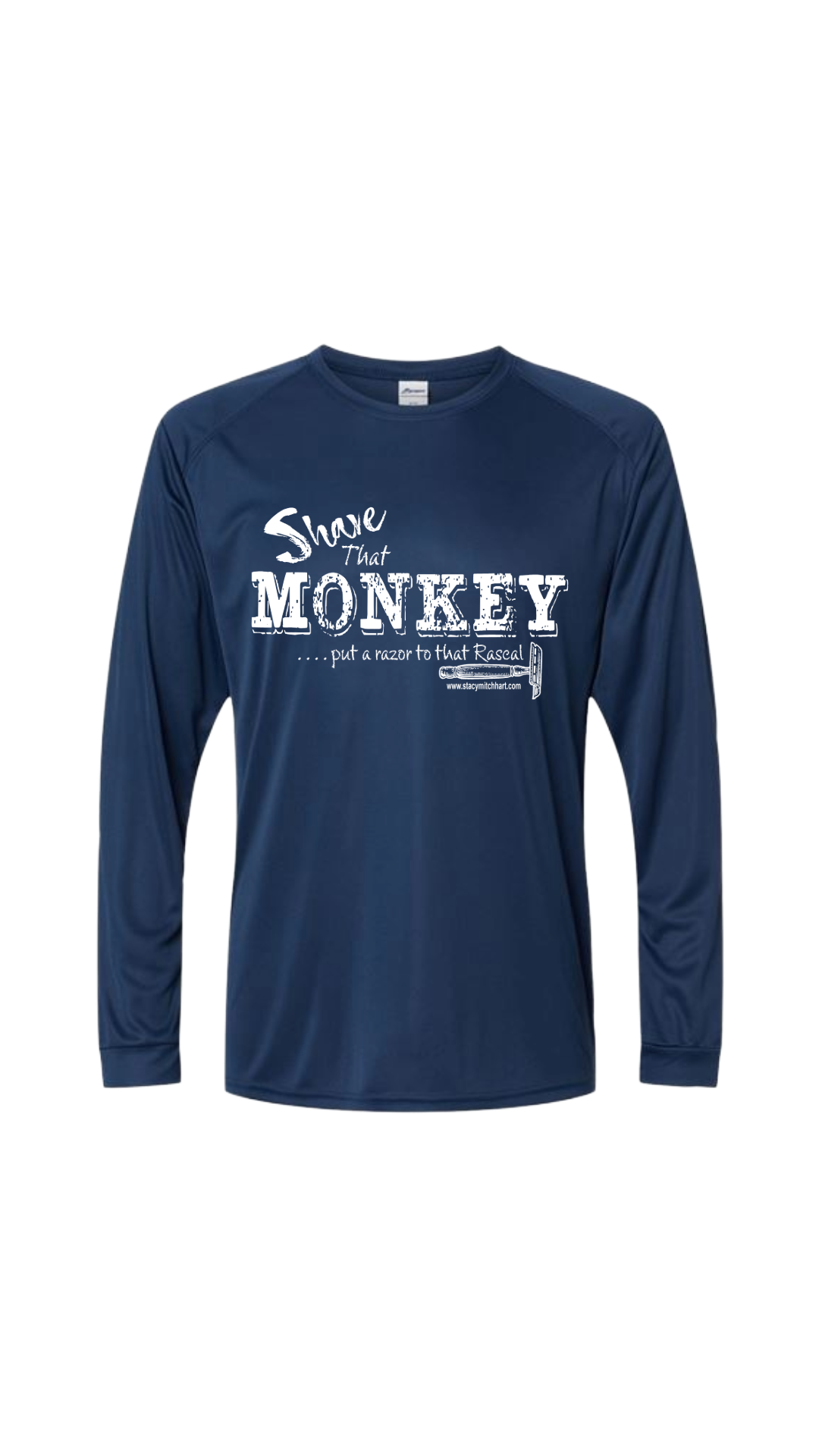 Stacy Mitchhart  "Shave That Monkey" Long Sleeve Performance Fishing Shirt--FREE SHIPPING--