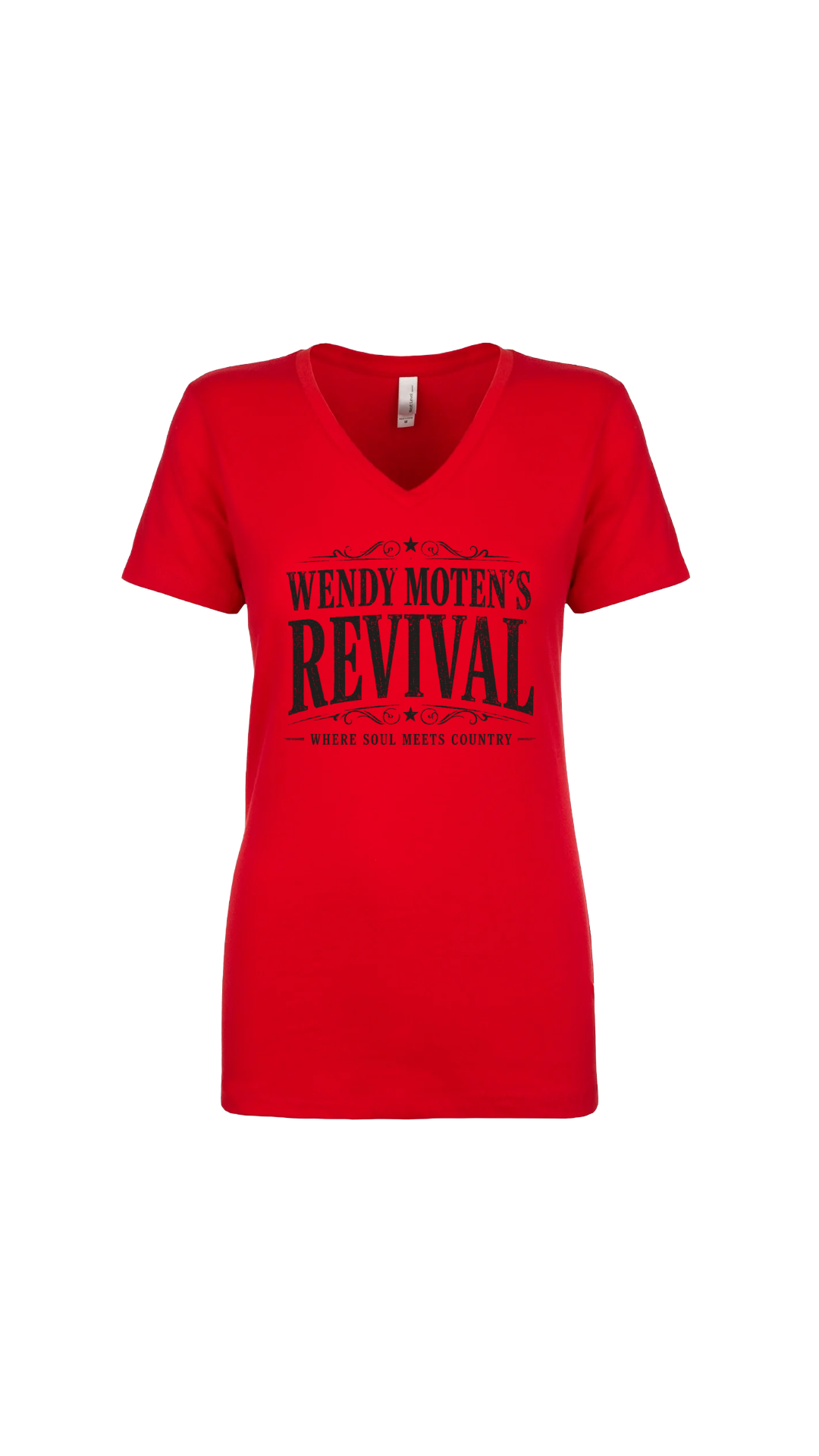 Wendy Moten Revival Black Logo Womens Next Level V-Neck Short Sleeve T-Shirt--FREE SHIPPING--