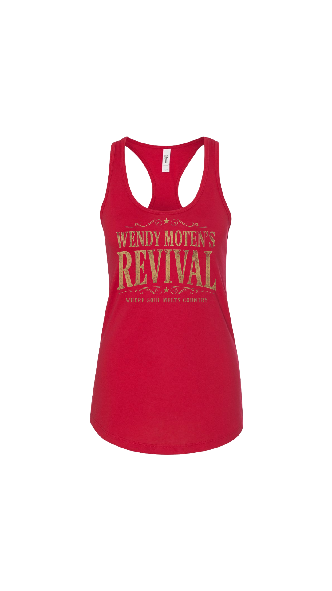 Wendy Moten Revival Gold Logo Womens Next Level Racerback Tank Top--FREE SHIPPING--