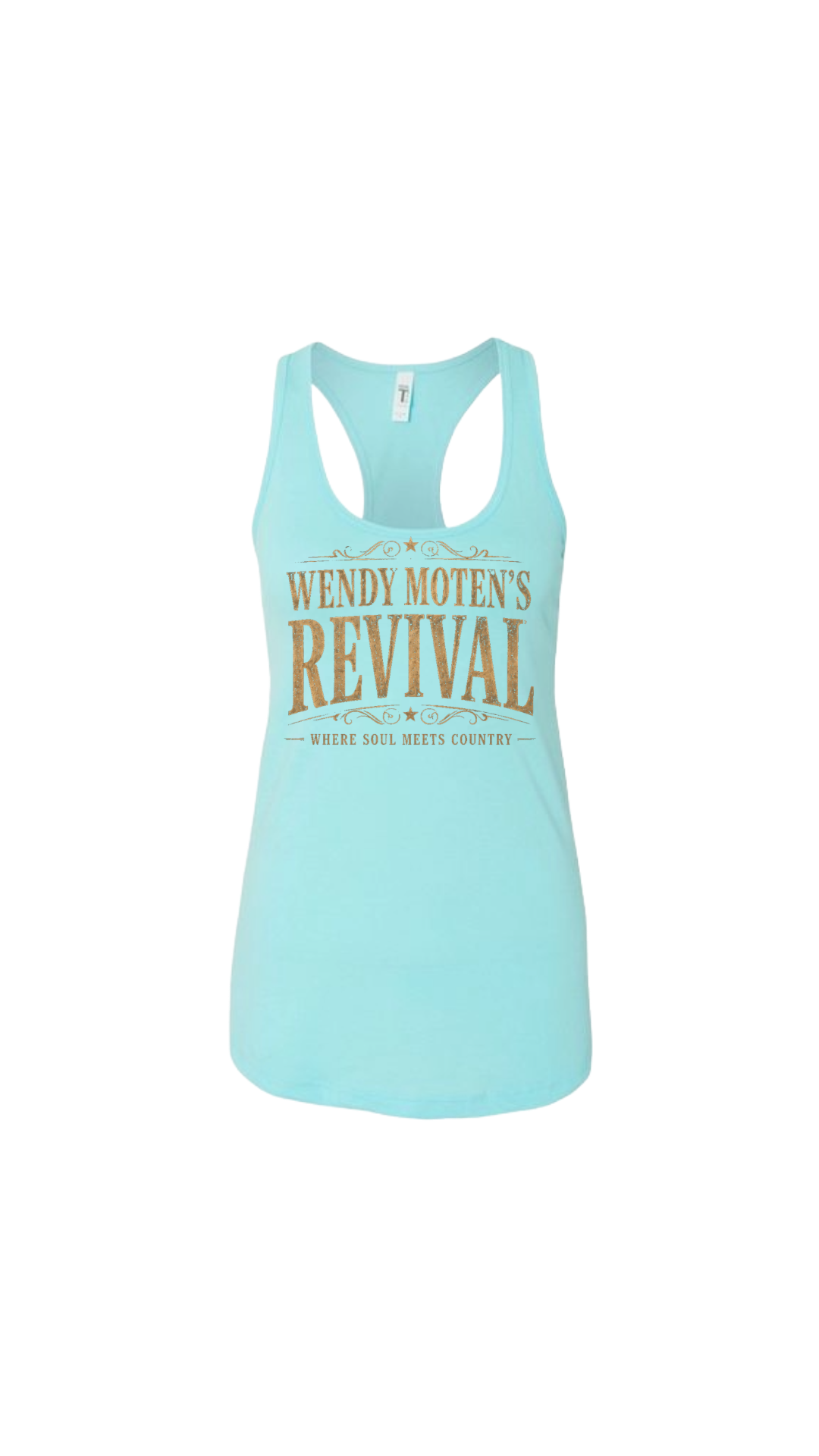 Wendy Moten Revival Gold Logo Womens Next Level Racerback Tank Top--FREE SHIPPING--